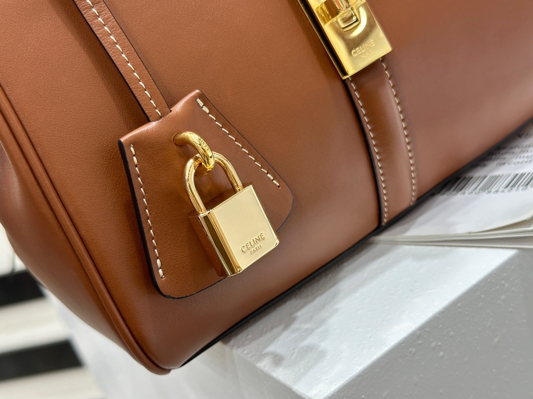 CELINE | 16 Mini Satin Finish Leather Handbag, Calfskin Leather Lining  