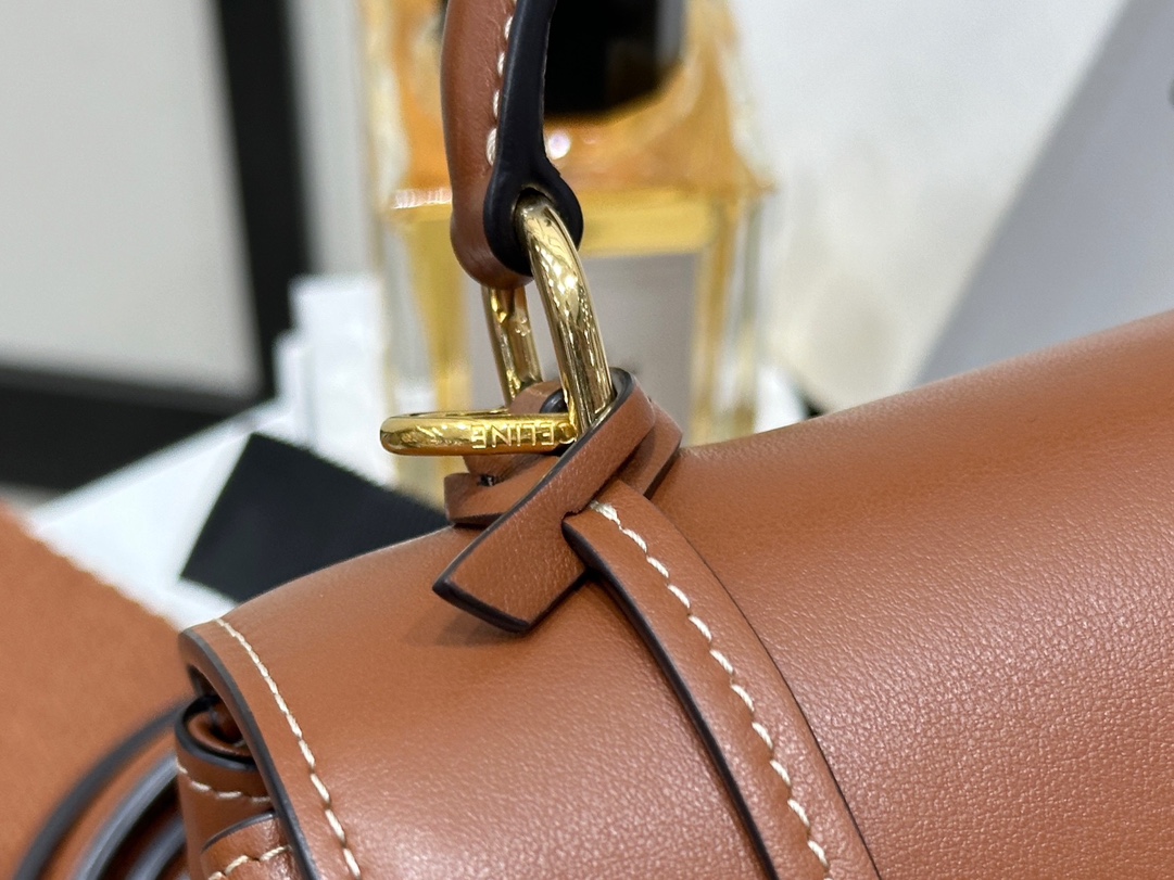 CELINE | 16 Mini Satin Finish Leather Handbag, Calfskin Leather Lining  