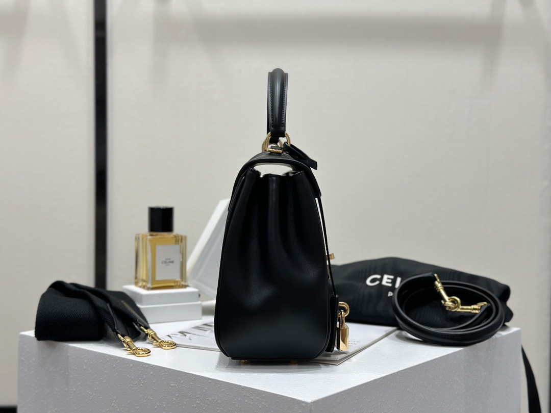 CELINE | 16 Mini Satin Finish Leather Handbag, Calfskin Leather Lining  