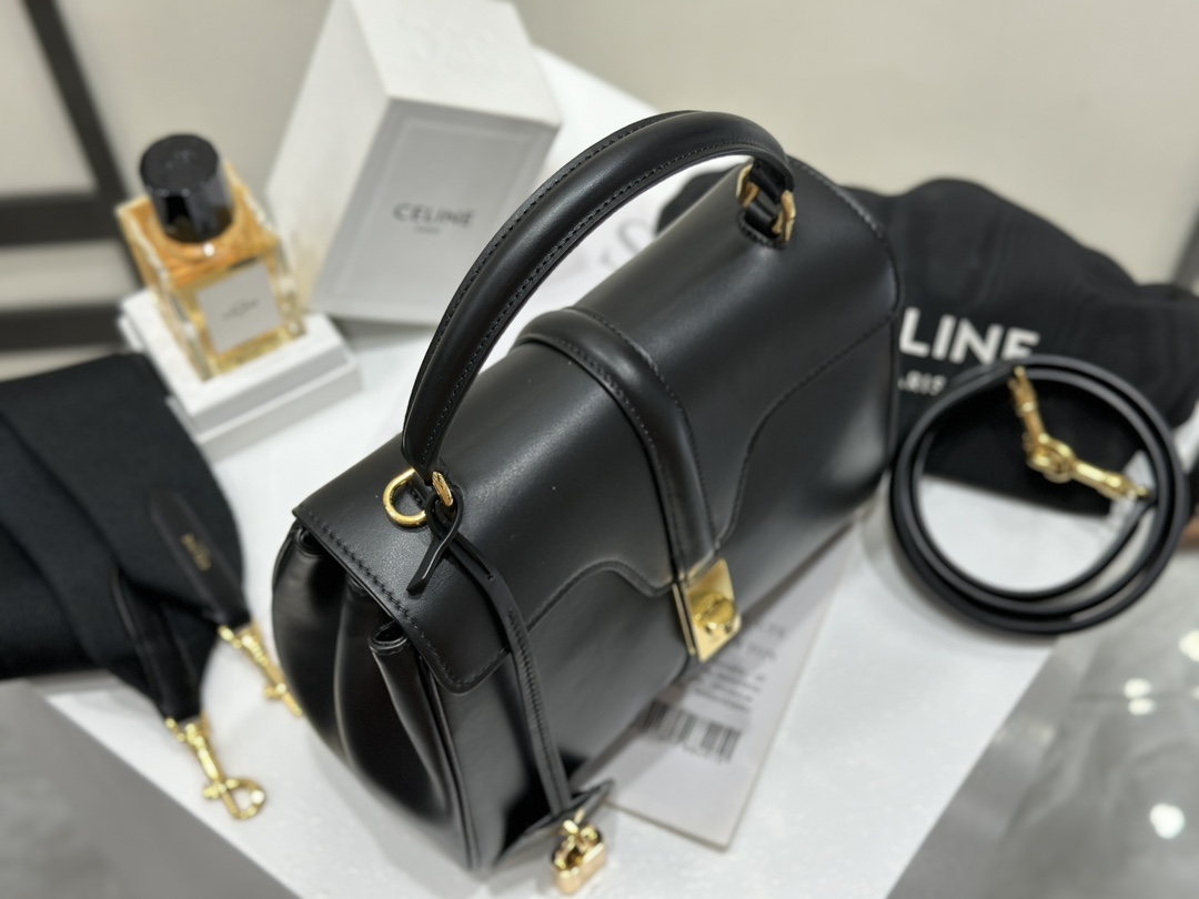 CELINE | 16 Mini Satin Finish Leather Handbag, Calfskin Leather Lining  