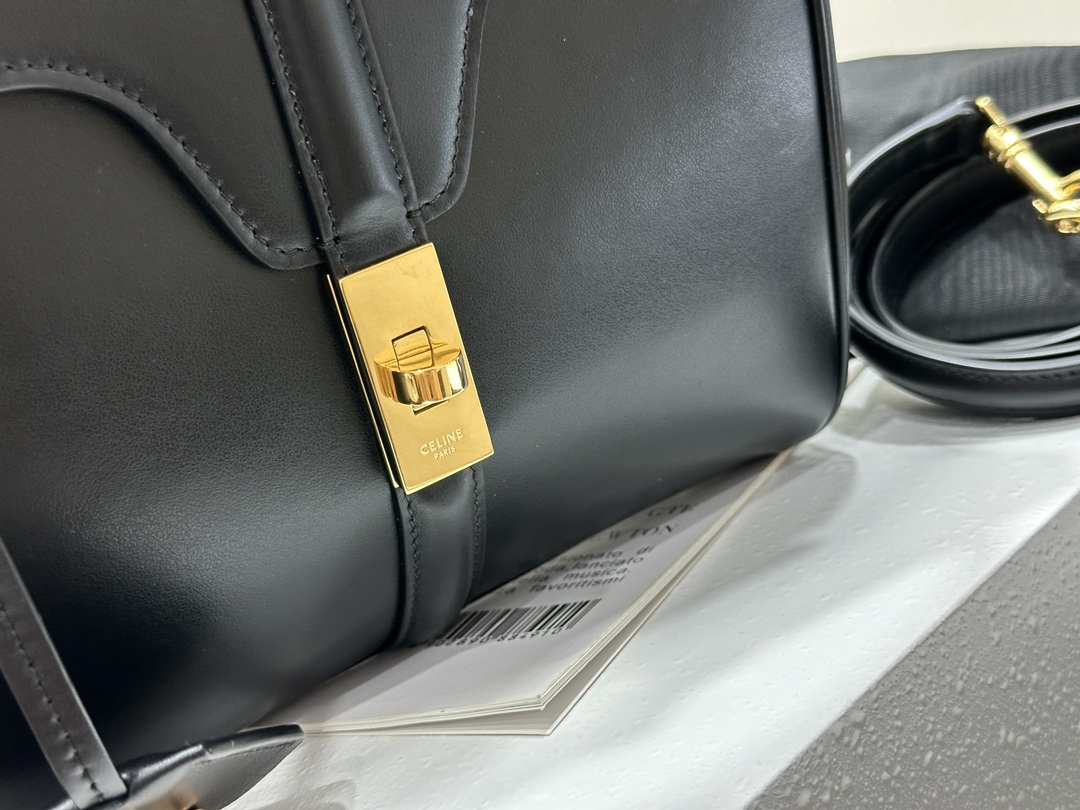 CELINE | 16 Mini Satin Finish Leather Handbag, Calfskin Leather Lining  