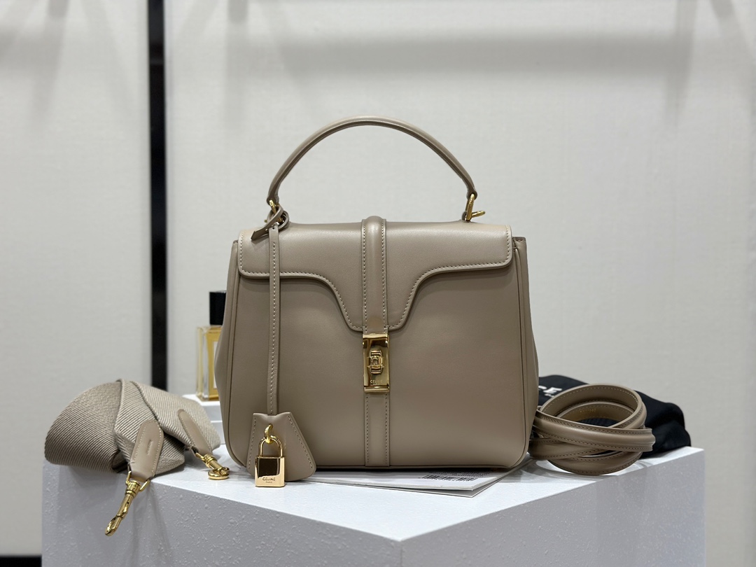 CELINE | 16 Mini Satin Finish Leather Handbag, Calfskin Leather Lining  