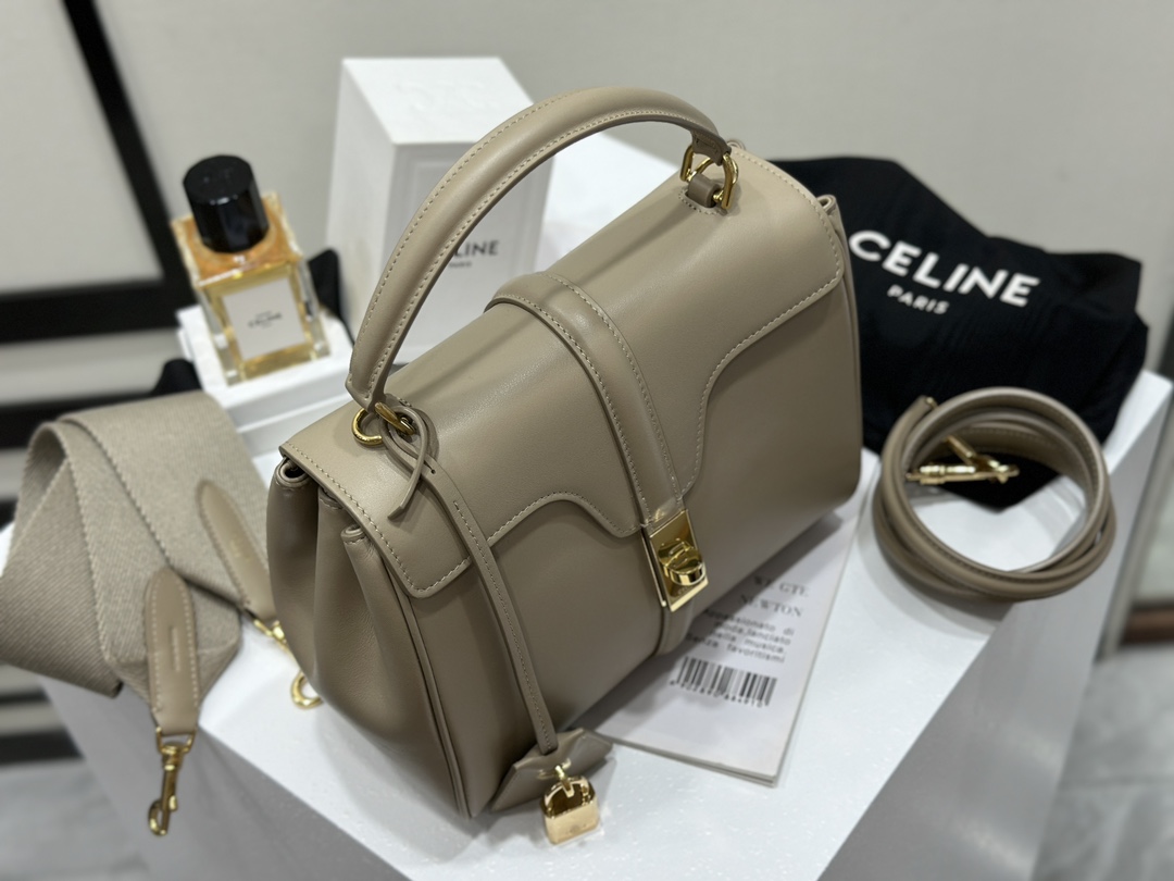 CELINE | 16 Mini Satin Finish Leather Handbag, Calfskin Leather Lining  