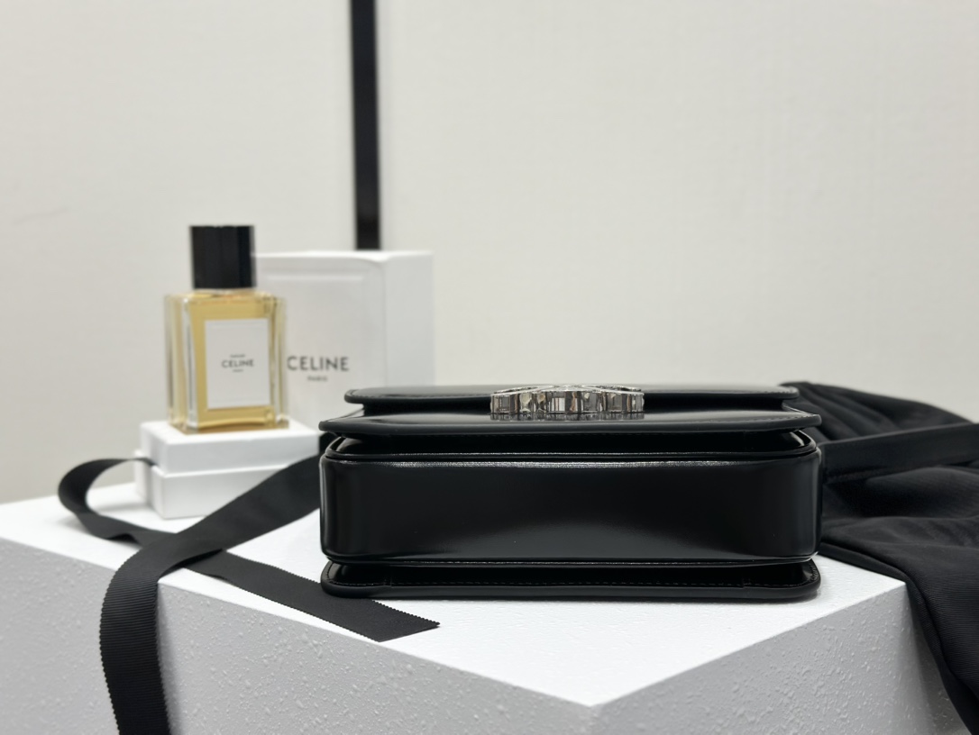 Celine | Triomphe Black Silver Box Bag