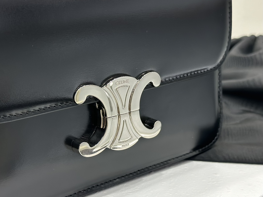 Celine | Triomphe Black Silver Box Bag