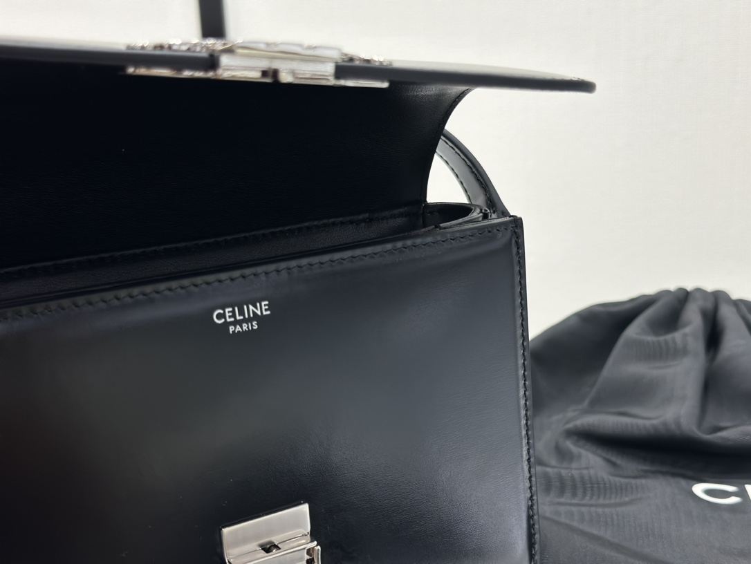 Celine | Triomphe Black Silver Box Bag