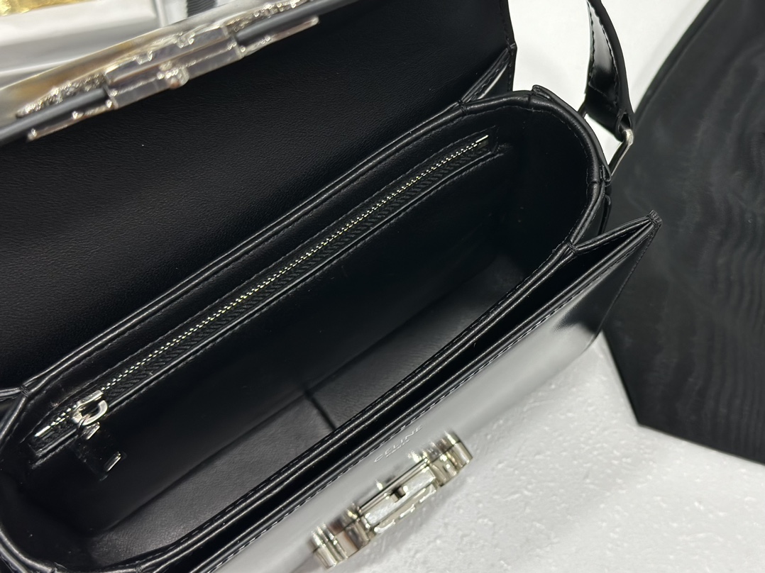 Celine | Triomphe Black Silver Box Bag