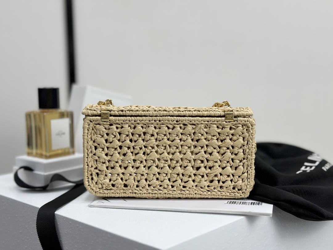 Celine Triomphe Woven Chain Shoulder Bag  