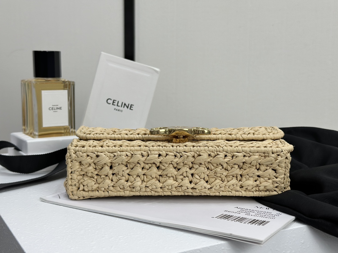 Celine Triomphe Woven Chain Shoulder Bag  