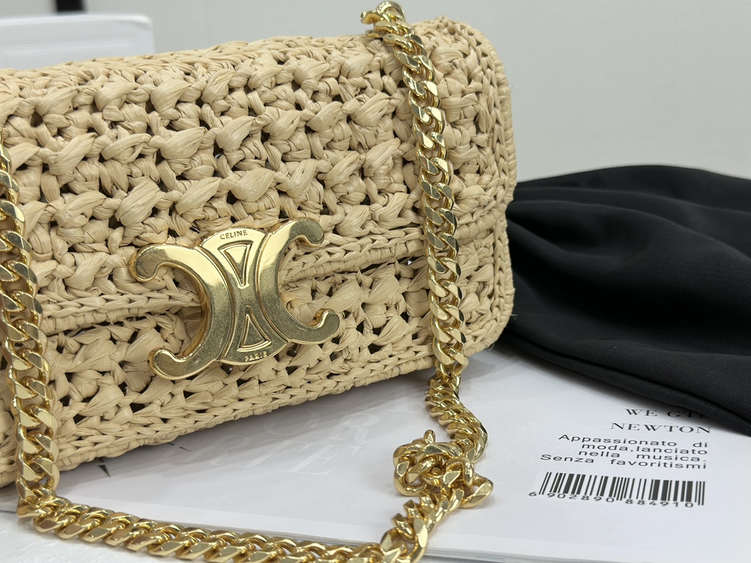 Celine Triomphe Woven Chain Shoulder Bag  