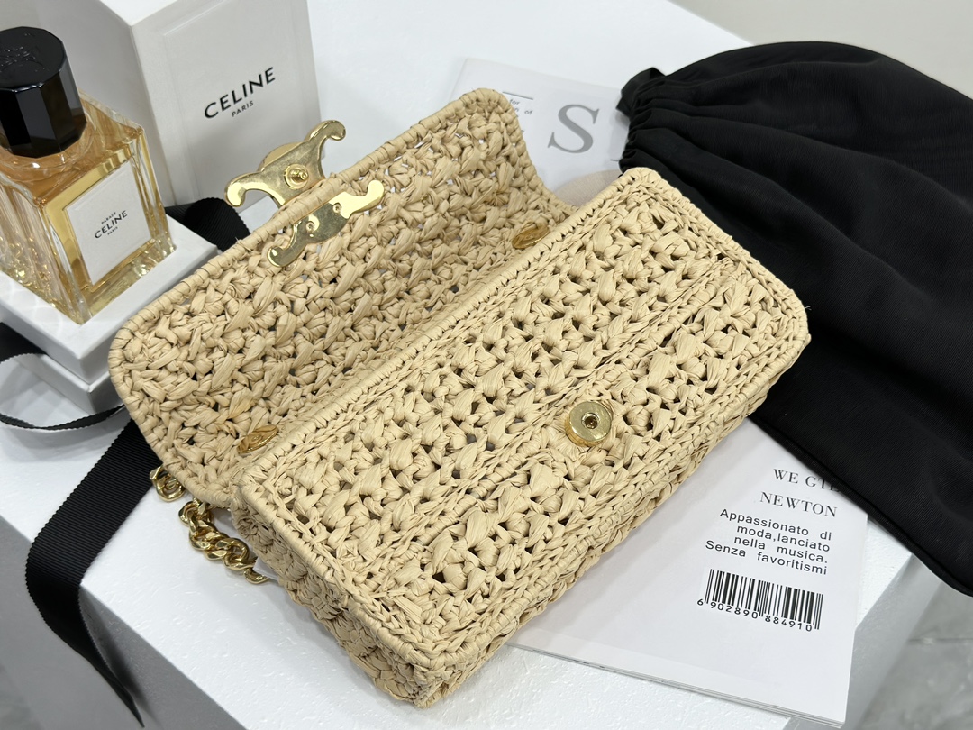 Celine Triomphe Woven Chain Shoulder Bag  