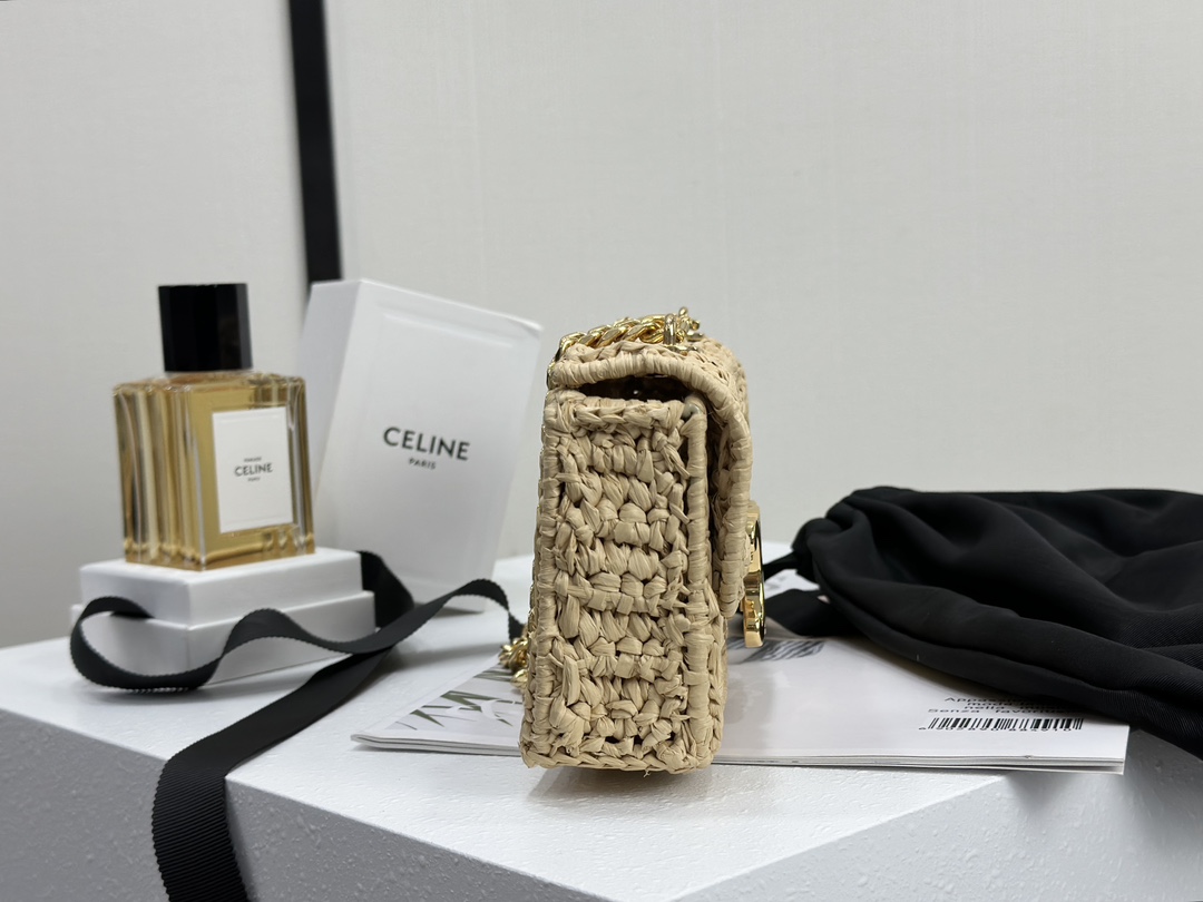 Celine Triomphe Woven Chain Shoulder Bag  