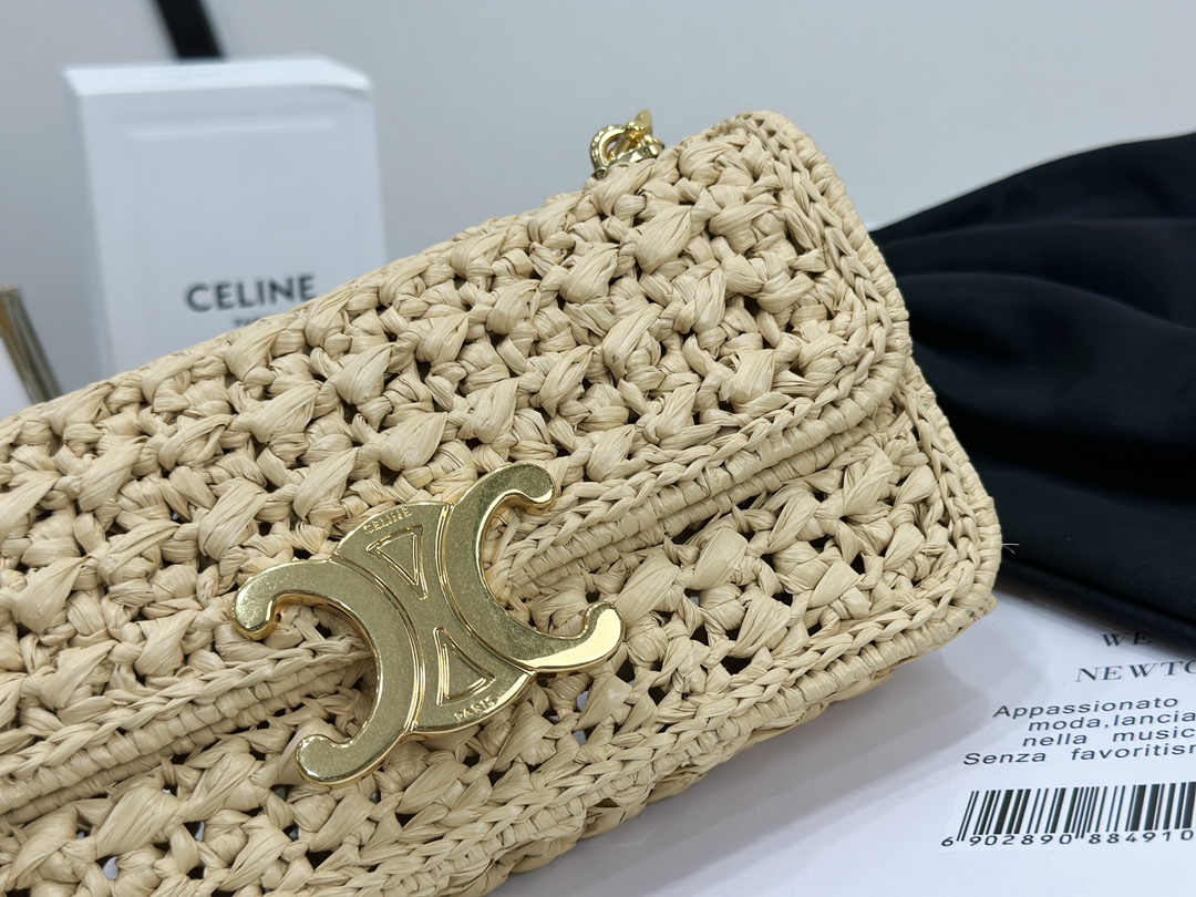 Celine Triomphe Woven Chain Shoulder Bag  