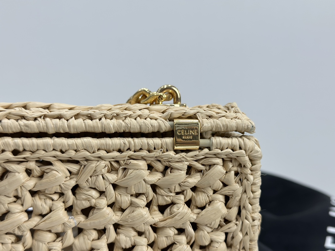 Celine Triomphe Woven Chain Shoulder Bag  