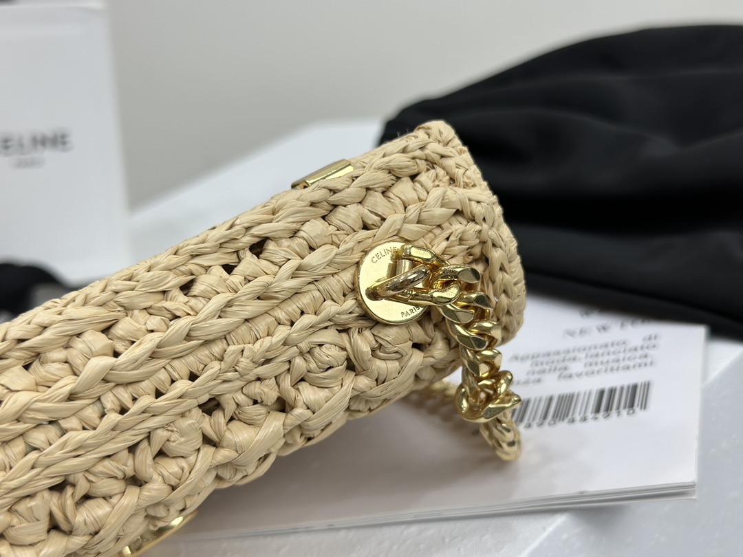 Celine Triomphe Woven Chain Shoulder Bag  