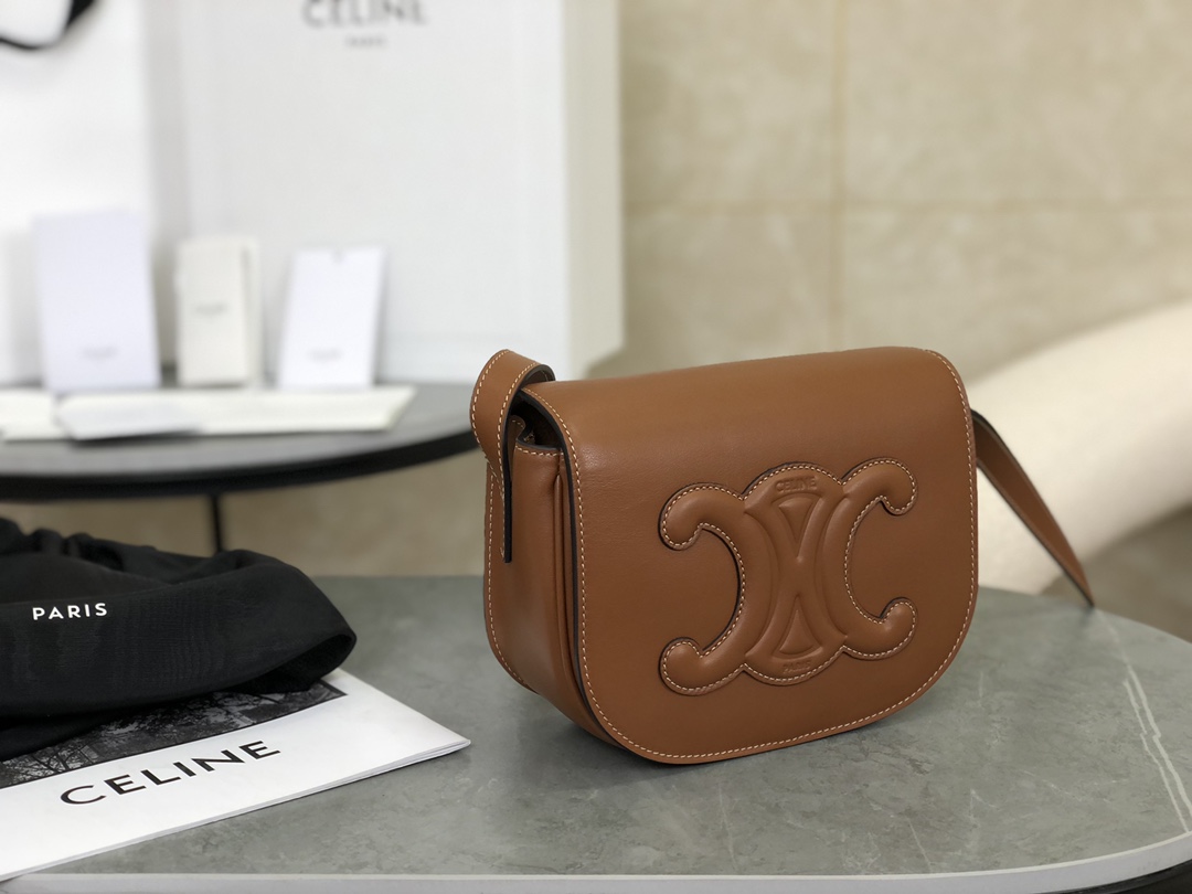 Celine | Folco Cuir Full Leather Mini Saddle Bag  