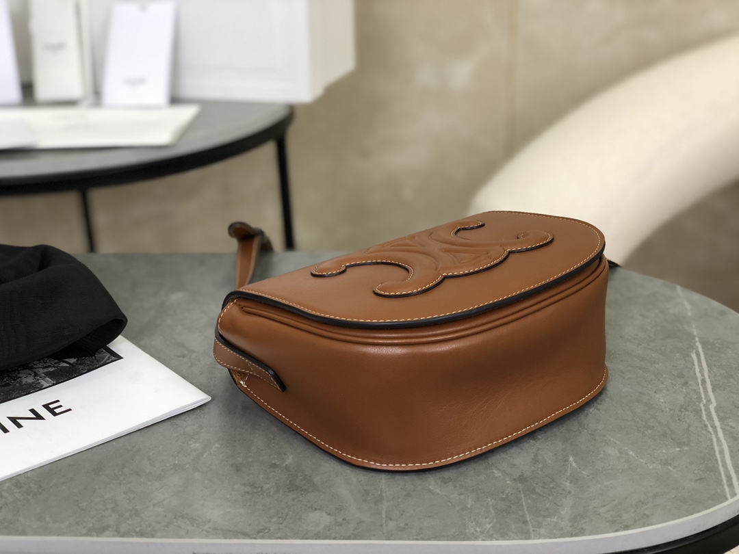 Celine | Folco Cuir Full Leather Mini Saddle Bag  