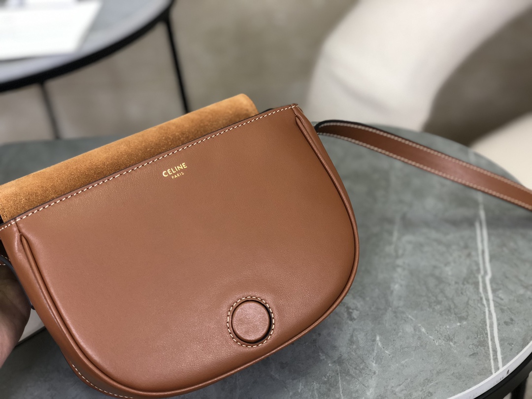 Celine | Folco Cuir Full Leather Mini Saddle Bag  