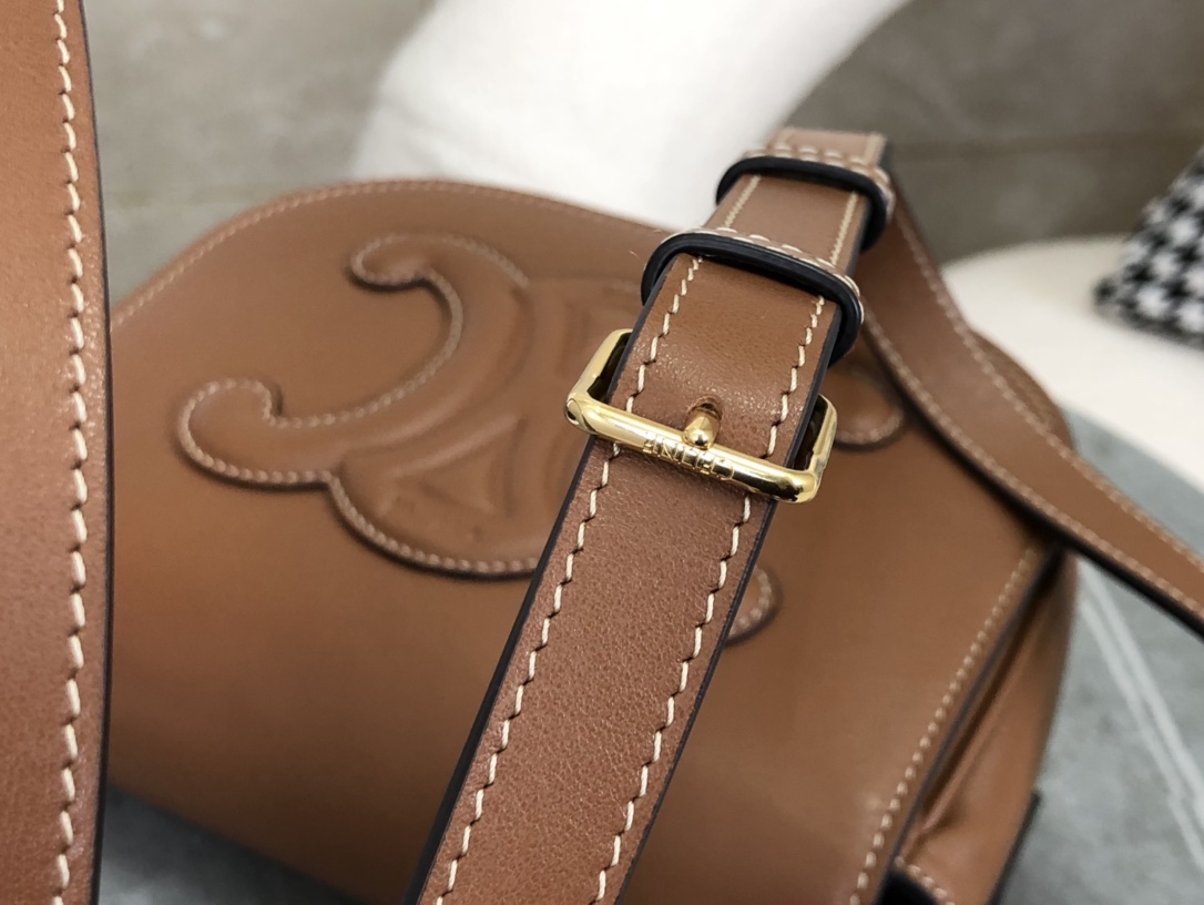 Celine | Folco Cuir Full Leather Mini Saddle Bag  