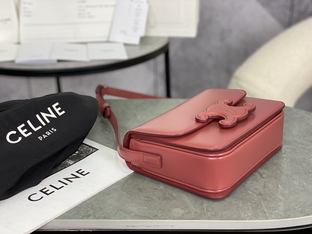 Celine Embossed Mini Vermilion Box, Imported Calfskin Texture  