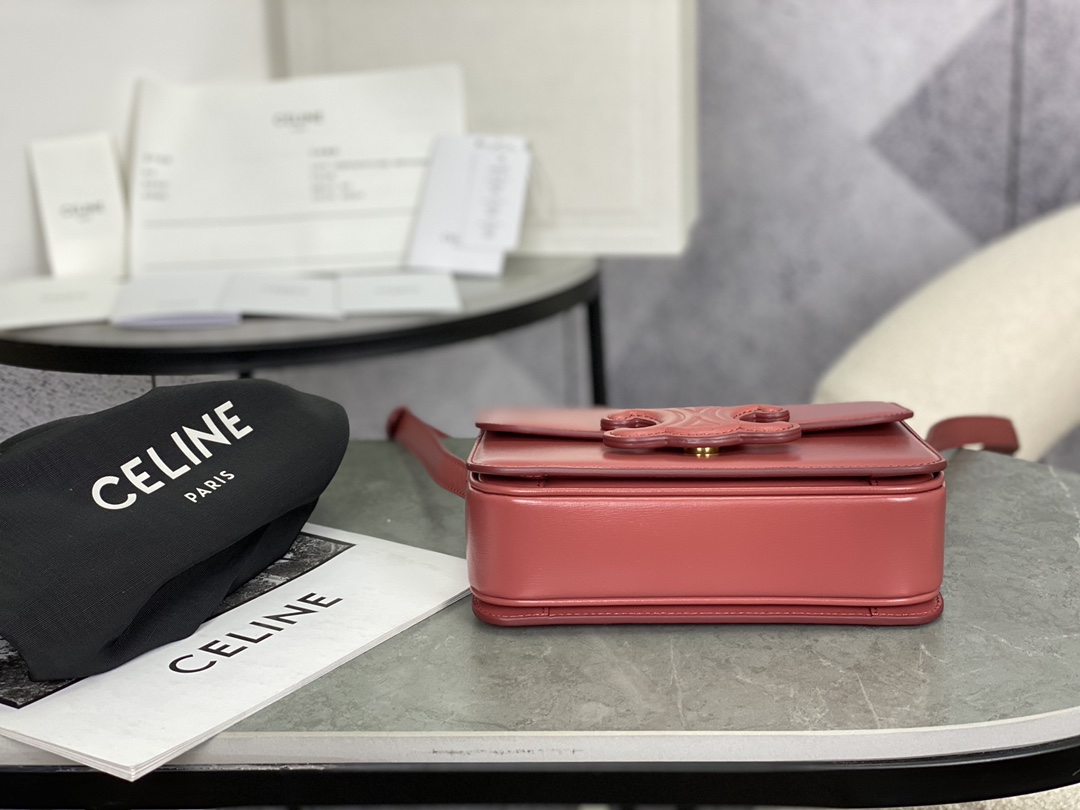 Celine Embossed Mini Vermilion Box, Imported Calfskin Texture  