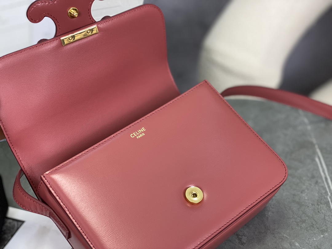 Celine Embossed Mini Vermilion Box, Imported Calfskin Texture  