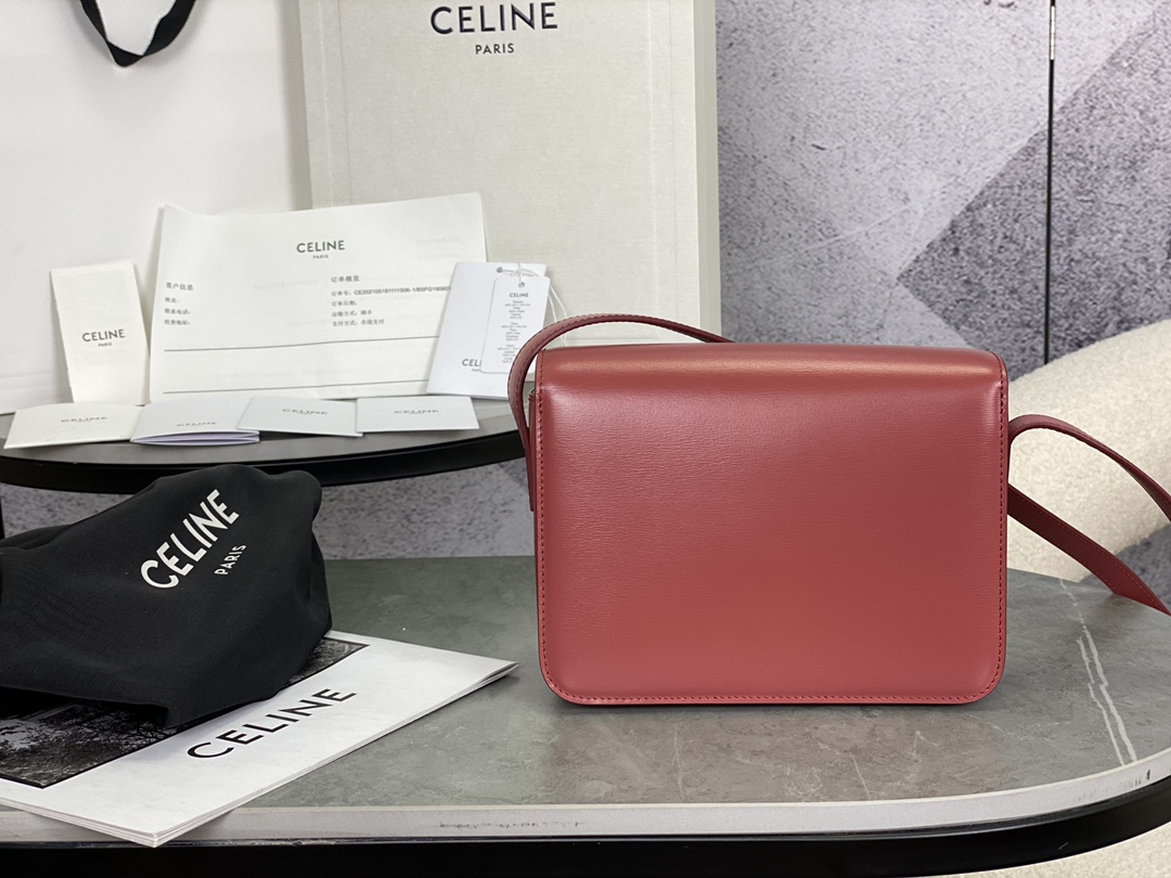 Celine Embossed Mini Vermilion Box, Imported Calfskin Texture  