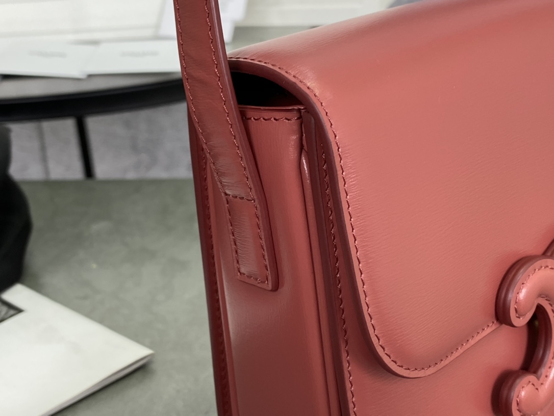 Celine Embossed Mini Vermilion Box, Imported Calfskin Texture  