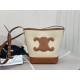 Cuir Triomphe Canvas Small Bucket, Imported Leather Material