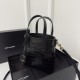 YSL Mini Tote Shopping Bag in New Mini Toile Shoppin style, crafted from crocodile-patterned cowhide,  