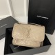 Gold chain YSL NIK, grab wrinkle oil wax cowhide,  crease semi-matte effect