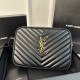 Black YSL Loulou Stitched Camera Bag, Detachable Tassel  