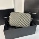 Grey YSL Loulou Stitched Camera Bag, Detachable Tassel  