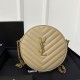 YSL Vinyle Cute Small Round Bag, Imported High-Quality Caviar Leather  