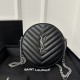 YSL Vinyle Cute Small Round Bag, Imported High-Quality Caviar Leather  