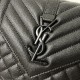 YSL Envelope 24CM Bag, Calfskin, V-Pattern Quilted Caviar Embossed Leather  