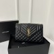 YSL Envelope 24CM Bag, Calfskin, V-Pattern Quilted Caviar Embossed Leather  