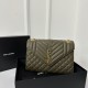 YSL Envelope 24CM Bag, Calfskin, V-Pattern Quilted Caviar Embossed Leather  