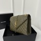 YSL Envelope 24CM Bag, Calfskin, V-Pattern Quilted Caviar Embossed Leather  