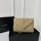 YSL Envelope 24CM Bag, Calfskin, V-Pattern Quilted Caviar Embossed Leather  