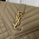 YSL Envelope 24CM Bag, Calfskin, V-Pattern Quilted Caviar Embossed Leather  