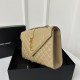 YSL Envelope 24CM Bag, Calfskin, V-Pattern Quilted Caviar Embossed Leather  