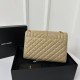 YSL Envelope 24CM Bag, Calfskin, V-Pattern Quilted Caviar Embossed Leather  