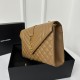 YSL Envelope 24CM Bag, Calfskin, V-Pattern Quilted Caviar Embossed Leather  