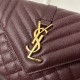 YSL Envelope 24CM Bag, Calfskin, V-Pattern Quilted Caviar Embossed Leather  