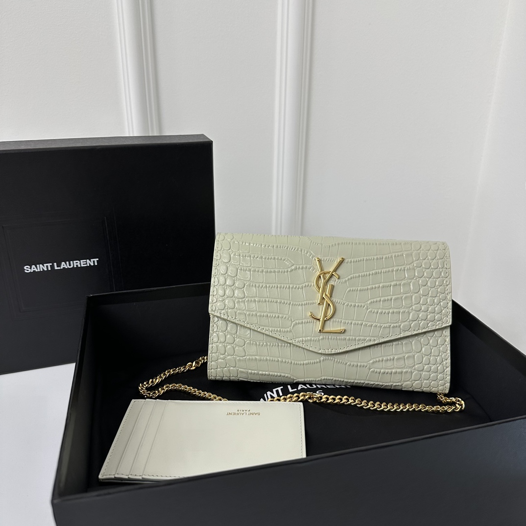 YSL UPTOWN Mini Envelope Bag, Detachable Chain Shoulder Strap  