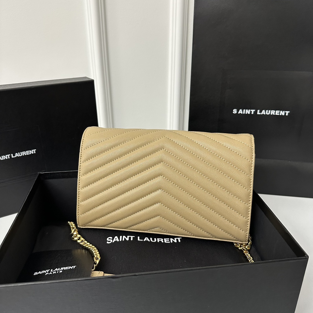 YSL Monogram WOC 22.5cm, Classic Scratch-Resistant Caviar Leather  