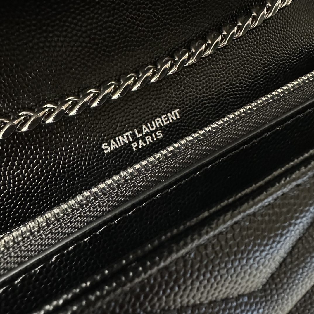 YSL Monogram WOC 22.5cm, Classic Scratch-Resistant Caviar Leather  