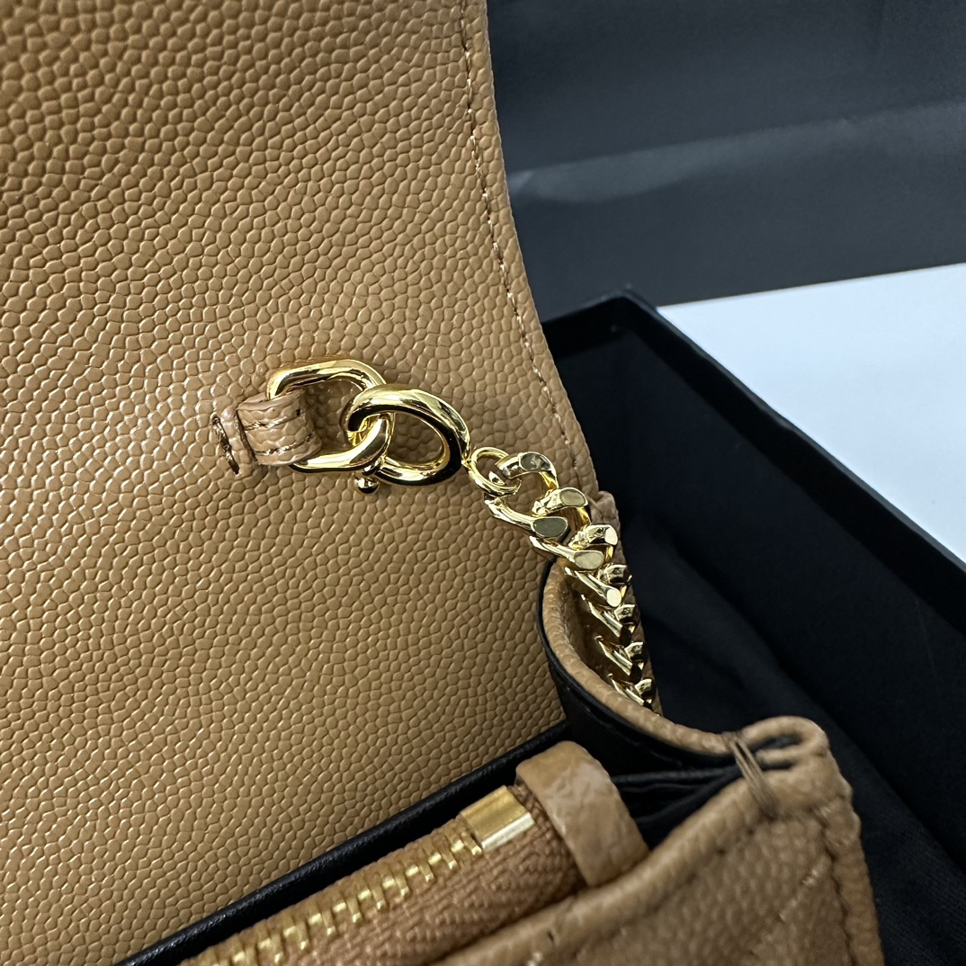 YSL Monogram WOC 19cm, Classic Scratch-Resistant Caviar Leather  