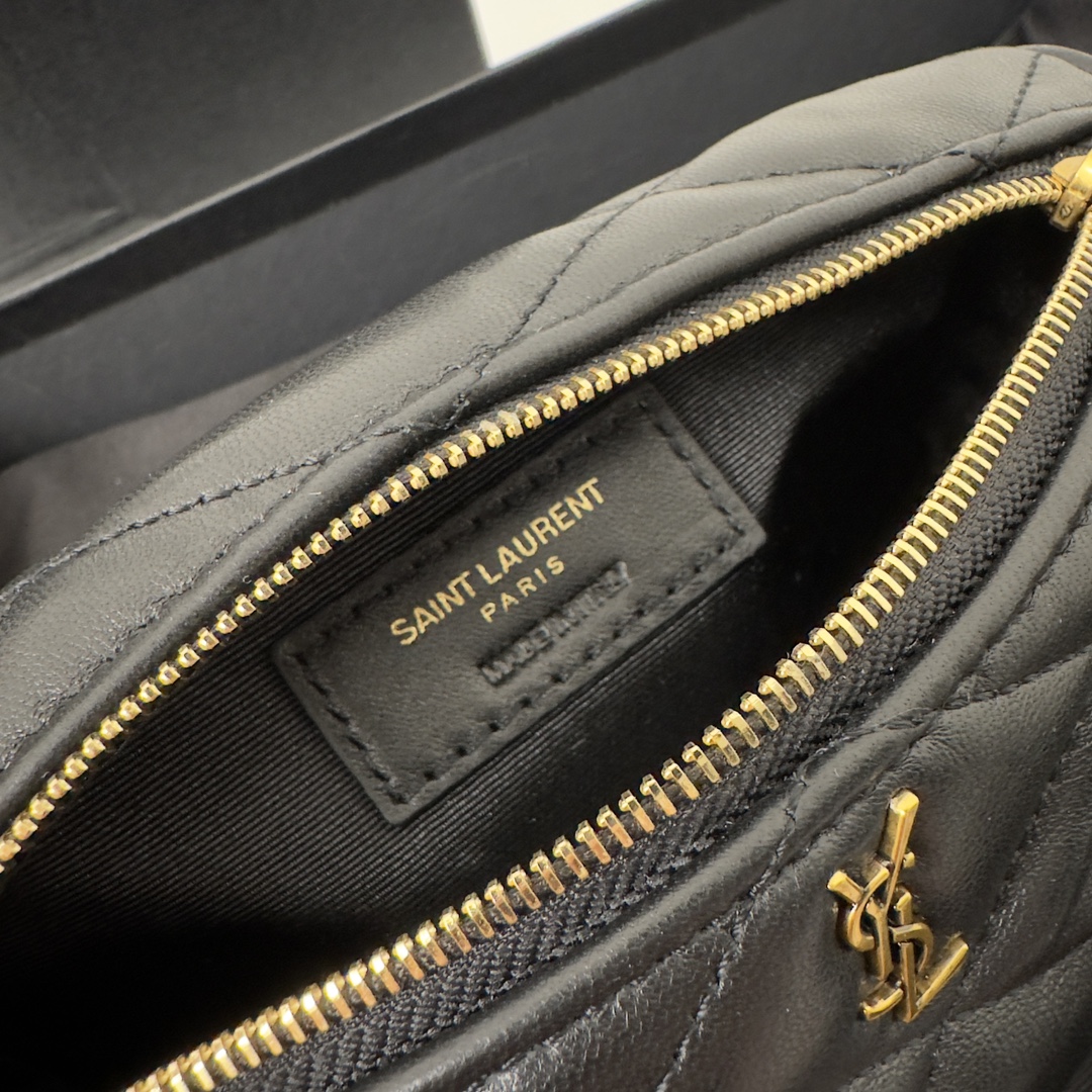 YSL SADE Small Round Bag, Classic Diamond Stitch, Soft Lamb Leather  